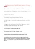 Real Estate Investment FINA 4201 Exam&num;1 Questions with Correct&NewLine;Answers