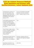 C231 Air Content &lpar;Pressure Method&rpar;&NewLine;Exam Questions and Answers with&NewLine;Verified Solutions &vert; Latest Updated 2026