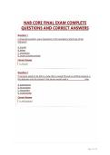 NAB CORE FINAL EXAM COMPLETE QUESTIONS AND CORRECT ANSWERS