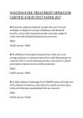WASTEWATER TREATMENT OPERATOR CERTIFICATION TEST PAPER 2027 &vert; Practice Questions & Solutions &vert; Wastewater Treatment Study Resource