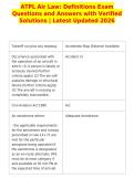 ATPL Air Law&colon; Definitions Exam&NewLine;Questions and Answers with Verified&NewLine;Solutions &vert; Latest Updated 2026