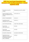 ATPL Air Law Exam Questions and&NewLine;Answers with Verified Solutions &vert; Latest&NewLine;Updated 2026