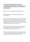Walmart FOOD SAFETY EXAM REVIEW GUIDE &vert; Complete Practice Questions & Verified Solutions &vert; Food Safety Certification Study Resource