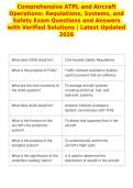Comprehensive ATPL and Aircraft&NewLine;Operations&colon; Regulations&comma; Systems&comma; and&NewLine;Safety Exam Questions and Answers&NewLine;with Verified Solutions &vert; Latest Updated&NewLine;2026&NewLine;