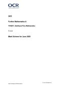 OCR GCE Further Mathematics A &ndash; Additional Pure Mathematics Y545&sol;01 Mark Scheme &lpar;June 2025 Exam Solutions&rpar;