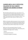 SAUNDERS MENTAL HEALTH CERTIFICATION&NewLine;EVALUATION TEST 2026 COMPLETE&NewLine;QUESTIONS AND ANSWERS 100 PERCENT&NewLine;CORRECT
