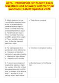 ATPL - PRINCIPLES OF FLIGHT Exam&NewLine;Questions and Answers with Verified&NewLine;Solutions &vert; Latest Updated 2026