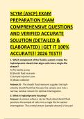 SCYM &lpar;ASCP&rpar; EXAM &NewLine;PREPARATION EXAM &NewLine;COMPREHENSIVE QUESTIONS &NewLine;AND VERIFIED ACCURATE &NewLine;SOLUTION &lpar;DETAILED & &NewLine;ELABORATED&rpar; &vert;GET IT 100&percnt; &NewLine;ACCURATE&excl;&excl; 2026 TEST&excl;&excl; 