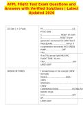 ATPL Flight Test Exam Questions and&NewLine;Answers with Verified Solutions &vert; Latest&NewLine;Updated 2026