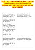 ATPL - Air Traffic Control GLEIM FAA - Air&NewLine;Traffic Control Exam Questions and&NewLine;Answers with Verified Solutions &vert; Latest&NewLine;Updated 2026