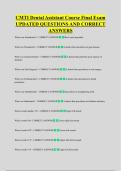 CMTI Dental Assistant Course Final Exam &NewLine;UPDATED QUESTIONS AND CORRECT &NewLine;ANSWERS