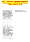 ATPL Communications Exam Questions&NewLine;and Answers with Verified Solutions &vert;&NewLine;Latest Updated 2026&NewLine;