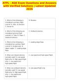 ATPL - AGK Exam Questions and Answers&NewLine;with Verified Solutions &vert; Latest Updated&NewLine;2026