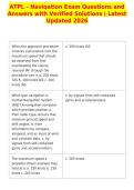 ATPL - Navigation Exam Questions and&NewLine;Answers with Verified Solutions &vert; Latest&NewLine;Updated 2026