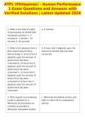 ATPL &lpar;Philippines&rpar; - Human Performance&NewLine;1 Exam Questions and Answers with&NewLine;Verified Solutions &vert; Latest Updated 2026