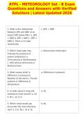 ATPL - METEOROLOGY Set - B Exam&NewLine;Questions and Answers with Verified&NewLine;Solutions &vert; Latest Updated 2026