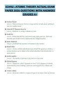 SCH4U &colon; ATOMIC THEORY ACTUAL EXAM&NewLine;PAPER 2026 QUESTIONS WITH ANSWERS&NewLine;GRADED A&plus;