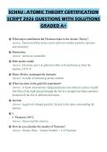 SCH4U &colon; ATOMIC THEORY CERTIFICATION&NewLine;SCRIPT 2026 QUESTIONS WITH SOLUTIONS&NewLine;GRADED A&plus;