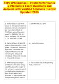 ATPL &lpar;Philippines&rpar; - Flight Performance&NewLine;& Planning 5 Exam Questions and&NewLine;Answers with Verified Solutions &vert; Latest&NewLine;Updated 2026