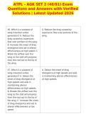 ATPL - AGK SET 2 &lpar;46&sol;91&rpar; Exam&NewLine;Questions and Answers with Verified&NewLine;Solutions &vert; Latest Updated 2026