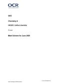OCR GCE Chemistry A &ndash; Unified Chemistry H432&sol;03 Mark Scheme &lpar;June 2025 Exam Solutions&rpar;