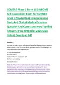 COMSAE Phase 1 Form 115 &lpar;NBOME &NewLine;Self-Assessment Exam For COMLEX &NewLine;Level 1 Preparation&rpar; Comprehensive &NewLine;Basic And Clinical Medical Sciences &NewLine;Question And Correct Answers &lpar;Verified &NewLine;Answers&rpar; Plus Rationales 2026 Q&A &NewLine;Instant Download Pdf 