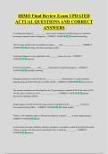 IHMO Final Review Exam UPDATED &NewLine;ACTUAL QUESTIONS AND CORRECT &NewLine;ANSWERS