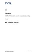 OCR GCE Chemistry A &ndash; Periodic Table&comma; Elements & Physical Chemistry H432&sol;01 Mark Scheme &lpar;June 2025 Exam Solutions&rpar;