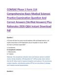 COMSAE Phase 1 Form 114 &NewLine;Comprehensive Basic Medical Sciences &NewLine;Practice Examination Question And &NewLine;Correct Answers &lpar;Verified Answers&rpar; Plus &NewLine;Rationales 2026 Q&A Instant Download &NewLine;Pdf 