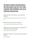 SDI SERVICE DESIGN AND INNOVATION&NewLine;PROCESS MODEL PRACTICE TEST ITEMS&NewLine;ANSWERS USER EXPERIENCE AND VALUE&NewLine;CREATION ANALYSIS 2026&NewLine;