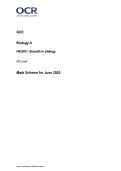 OCR GCE Biology A &ndash; Breadth in Biology H020&sol;01 Mark Scheme &lpar;June 2025 Exam Solutions&rpar;