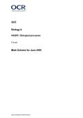 OCR A Level Biology A &ndash; Biological Processes H420&sol;01 Mark Scheme &lpar;June 2025 Exam Solutions&rpar;
