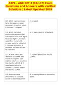 ATPL - AGK SET 3 &lpar;92&sol;137&rpar; Exam&NewLine;Questions and Answers with Verified&NewLine;Solutions &vert; Latest Updated 2026