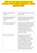 ATPL Air Law Exam Questions and&NewLine;Answers with Verified Solutions &vert; Latest&NewLine;Updated 2026