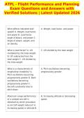 ATPL - Flight Performance and Planning&NewLine;Exam Questions and Answers with&NewLine;Verified Solutions &vert; Latest Updated 2026
