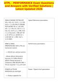 ATPL - PERFORMANCE Exam Questions&NewLine;and Answers with Verified Solutions &vert;&NewLine;Latest Updated 2026