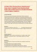 PA State NHA &lpar;Nursing Home Administrator&rpar; Exam 2026 &vert; Complete Study Guide with Verified Answers & Detailed Solutions &vert; Latest Update - Graded A&plus;