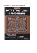 Test bank for Data Structures and Algorithms in Java&NewLine;by Michael T&period; Goodrich &lpar;Author&rpar;&comma; Roberto Tamassia &lpar;Author&rpar;&comma; Michael H&period; Goldwasser &lpar;Author&rpar;  all pages fully covered with test questions and answers guide A&plus;