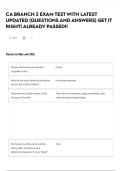 CA BRANCH 3 EXAM TEST WITH LATEST UPDATED &lpar;QUESTIONS AND ANSWERS&rpar; GET IT RIGHT&vert; ALREADY PASSED&excl;&excl;