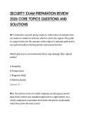 SECURITY EXAM PREPARATION REVIEW&NewLine;2026 CORE TOPICS QUESTIONS AND&NewLine;SOLUTIONS&NewLine;