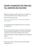 SECURITY EXAMINATION TEST PAPER 2026&NewLine;FULL QUESTIONS AND SOLUTIONS&NewLine;