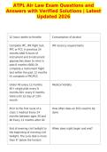 ATPL - HUMAN PERFORMANCE Set - MPL&NewLine;Exam Questions and Answers with&NewLine;Verified Solutions &vert; Latest Updated 2026&NewLine;