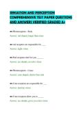 SENSATION AND PERCEPTION&NewLine;COMPREHENSIVE TEST PAPER QUESTIONS&NewLine;AND ANSWERS VERIFIED GRADED A&plus;&NewLine;