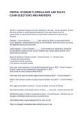 DENTAL HYGIENE FLORIDA LAWS AND RULES EXAM QUESTIONS AND ANSWERS
