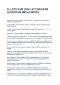 FL LAWS AND REGULATIONS EXAM QUESTIONS AND ANSWERS