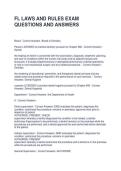 FL LAWS AND RULES EXAM QUESTIONS AND ANSWERS