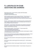 FL LAWS-RULES DH EXAM QUESTIONS AND ANSWERS