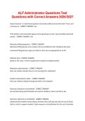 ALF Administrator Questions Test Questions with Correct Answers 2026-2027