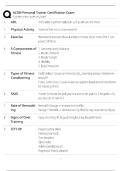 ACSM Personal Trainer Certification Exam 2025 &sol; Score 100&percnt; on First Attempt &sol; New Version Study Guide &sol; Health Fitness Specialist Board Prep