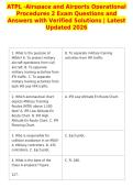 ATPL -Airspace and Airports Operational&NewLine;Procedures 2 Exam Questions and&NewLine;Answers with Verified Solutions &vert; Latest&NewLine;Updated 2026